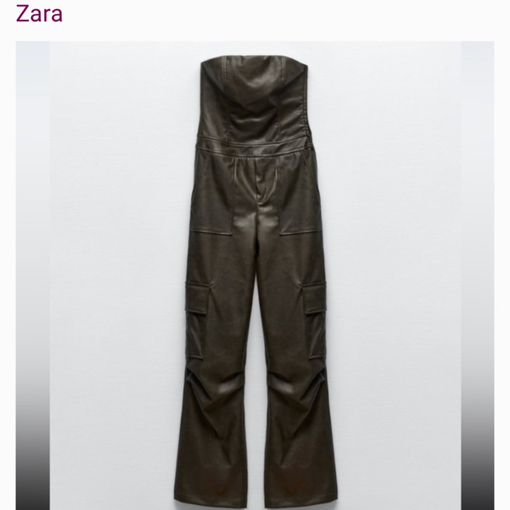Zara Faux Leather Jumpsuit